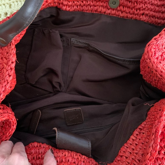 J. Jill Red Crochet Spacious Shoulder Tote Bag - Picture 9 of 10